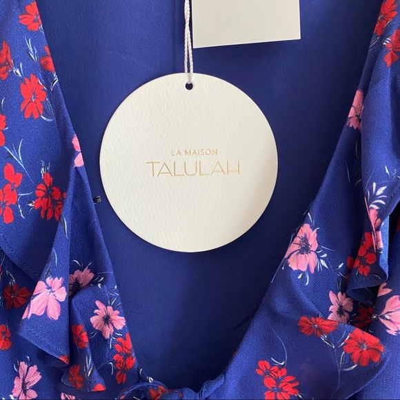 TALULAH The Yearning Ruffle Blue Midi Dress - Picture 12 of 16